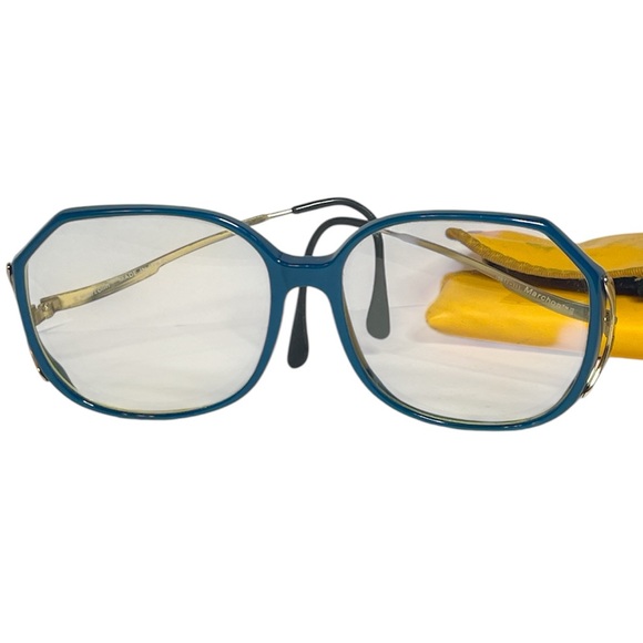 Marchon Accessories - Vintage Marchon Marcolin 135 Teal Blue Oversize Italian made Glasses With Case